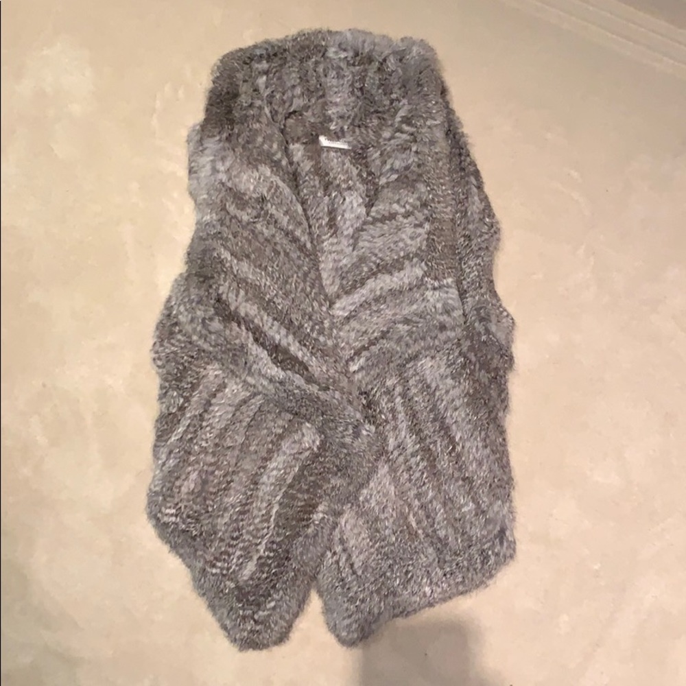 Yves Salomon rabbit fur vest